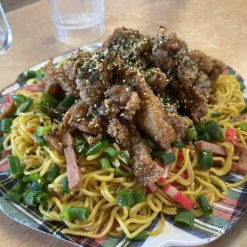 Pokai Bay Restaurant - Hurricane Chicken with fried noodles - Shaved Ice Near Me - Waianae, Hawaii Pokai Bay Restaurant - Hurricane Chicken with fried noodles - Shaved Ice Near Me - Waianae, Hawaii