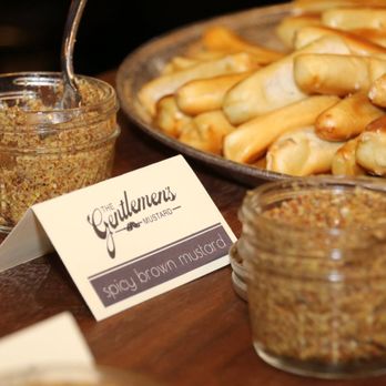 The Gentlemen's Mustard - a plate of pretzels and a jar of mustard - Specialty Food Near Me - Indianapolis, Indiana