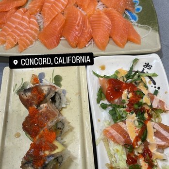 Fuji Sushi Buffet - Salmon Sashimi and rolls - Japanese Near Me - Concord, California
