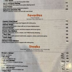 Hickok's Steakhouse - Menu