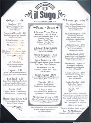 Menu photo 4 il Sugo Italian Kitchen Meridian, ID Menu photo 4 il Sugo Italian Kitchen Meridian, ID
