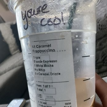 Starbucks - Add 2pumps white mocha carmel drizzle whip optional Carmel frappiccino - Coffee & Tea Near Me - Chandler, Arizona Starbucks - Add 2pumps white mocha carmel drizzle whip optional Carmel frappiccino - Coffee & Tea Near Me - Chandler, Arizona