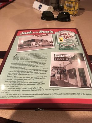 Menu photo 5 Jack & Dan's Tavern Spokane, WA