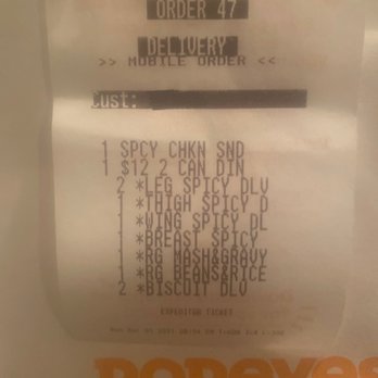 Popeyes Louisiana Kitchen - the receipt for popeyes - Fast Food Near Me - Abilene, Texas Popeyes Louisiana Kitchen - the receipt for popeyes - Fast Food Near Me - Abilene, Texas