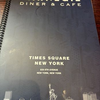 Carnegie Diner & Cafe - Front of the menu - Breakfast & Brunch Near Me - New York, New York Carnegie Diner & Cafe - Front of the menu - Breakfast & Brunch Near Me - New York, New York