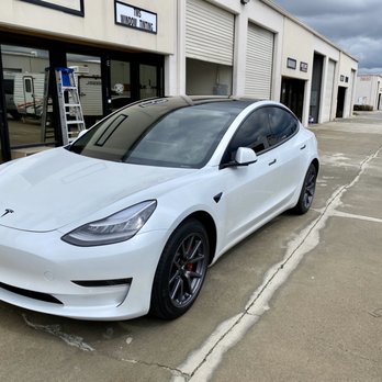 TMS  Window Tinting - T3 chrome delete black satin and 20% ceramic tint all around including full roof, front windshield 70% - Car Window Tinting Near Me - Anaheim, California