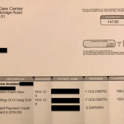 McLean Eyecare Center - Annual exam bill for myself