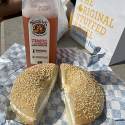 Moonrise Bagels - Sesame bagel with cream cheese