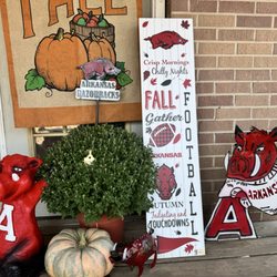 Mary's Place - Front porch razorbacks decor