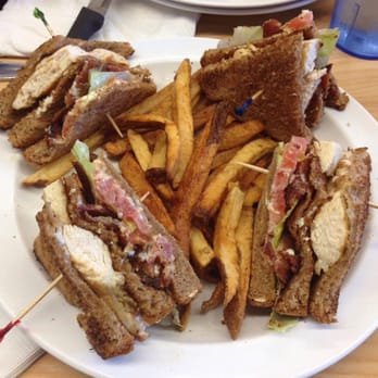 The Serving Spoon - Club sandwich with fries. - Breakfast & Brunch Near Me - Inglewood, California