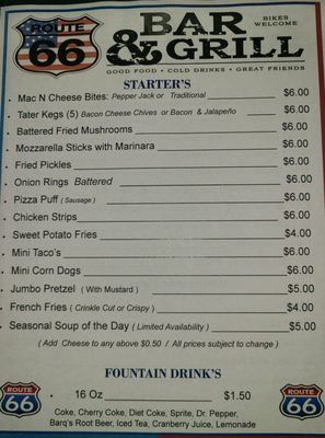 Menu photo 2 Route 66 Bar & Grill Wilmington, IL Menu photo 2 Route 66 Bar & Grill Wilmington, IL