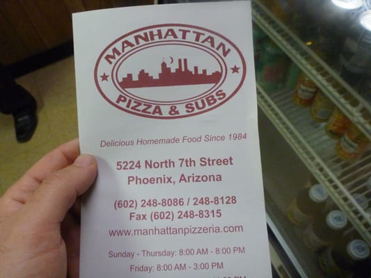 Menu photo 5 Manhattan Pizzeria and Subshop Phoenix, AZ