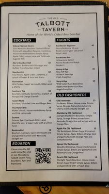 Menu photo 7 The Old Talbott Tavern Bardstown, KY