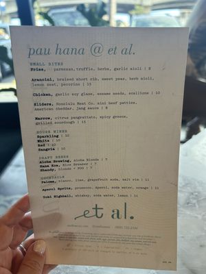 Menu photo 1 et al. Honolulu, HI