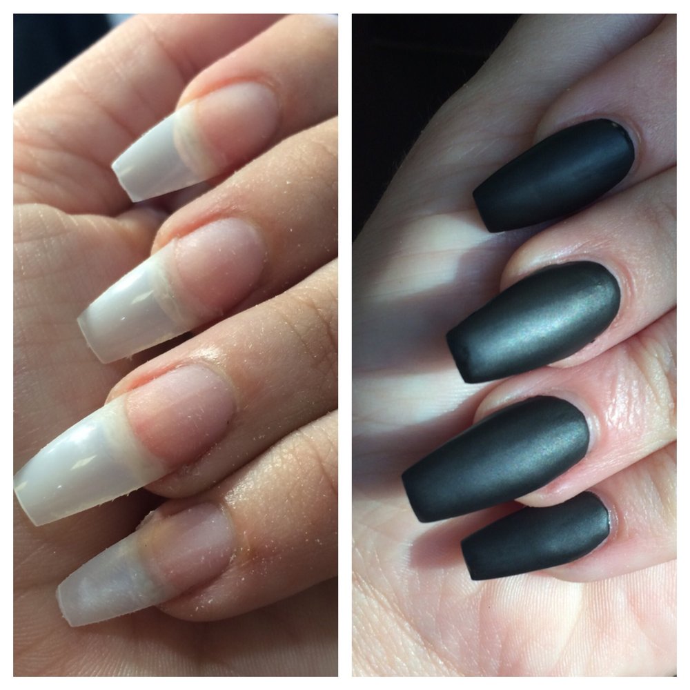 Evolution Nail Studio - That dope ass, matte black, coffin style acrylics by Tyler. - Nail Salons Near Me - Depew, New York Evolution Nail Studio - That dope ass, matte black, coffin style acrylics by Tyler. - Nail Salons Near Me - Depew, New York
