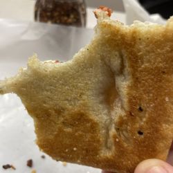 Dantoni's Pizza - The undercarriage of the Grandma Slice.