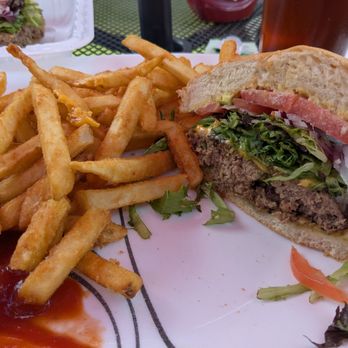 Black Forest Foods - Taking half the Burger home fries are delicious... - Cafes Near Me - Monument, Colorado