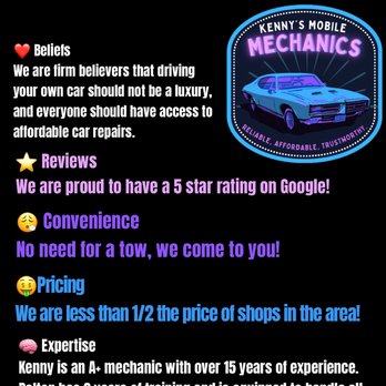 Kenny's Mobile Mechanics - Why should you choose us? - Auto Repair Near Me