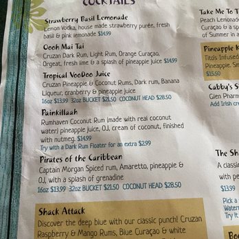 CabbyShack - This is the Tropical VooDoo juice and prices - Seafood Near Me - Plymouth, Massachusetts CabbyShack - This is the Tropical VooDoo juice and prices - Seafood Near Me - Plymouth, Massachusetts