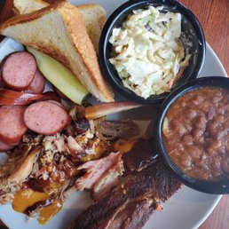 Dusty special with 3 meats and two sides dishes for about 13.00.  The ribs were fall off the bone tender