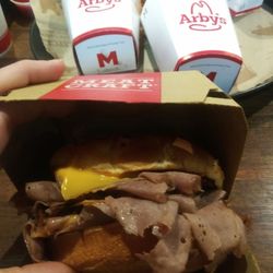 Arby's - 1/2 pound beef and cheddar. So good!