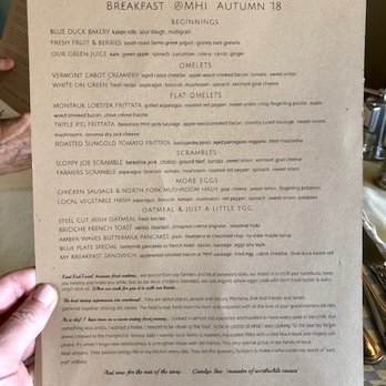 Mill House Inn - Breakfast menu - Hotels Near Me - East Hampton, New York