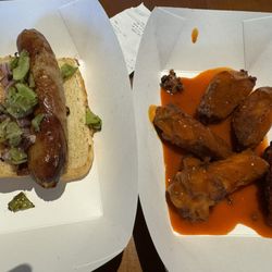 The Salty Crab - Wings and bratwurst