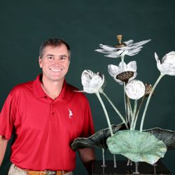 Geoffrey C. Smith Galleries - Artist Geoffrey C. Smith with his Rise Above Lotus, Vatican City