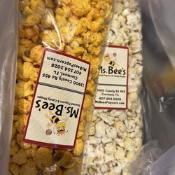Ms Bee's Popcorn & Candy Shoppe - A medium bag of Cheddar and a medium bag of Dill pickle.