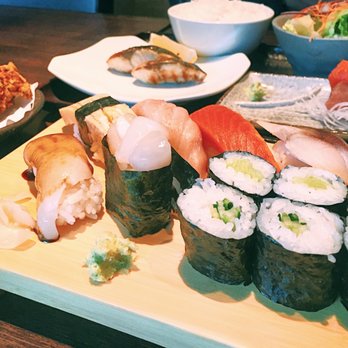 Yohachi Sushi - a variety of sushi on a wooden board - Japanese Near Me - North Vancouver, British Columbia Yohachi Sushi - a variety of sushi on a wooden board - Japanese Near Me - North Vancouver, British Columbia