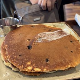 Pancakes. The Melted butter slid right off as I took the Photo.