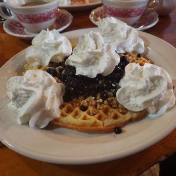 Maple Sugar & Vermont Spice - Waffles with walnuts, blueberries, and cream. - Specialty Food Near Me - Mendon, Vermont