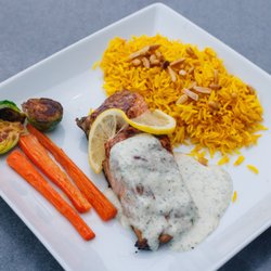 LindaRose Rooftop Bar & Grill - Salmon Dinner Plate
