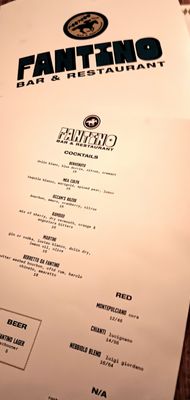 Menu photo 8 Fantino Portland, OR