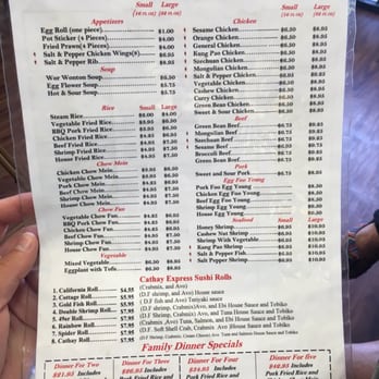 Cathay Express - Updated menu (as of 8/13/16) - Chinese Near Me - Sacramento, California
