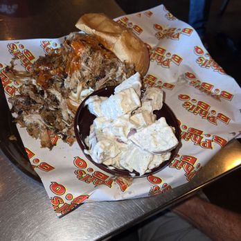 Phil's BBQ - Broham sandwich (pulled pork) and dill red-potato salad - Barbeque Near Me - San Diego, California Phil's BBQ - Broham sandwich (pulled pork) and dill red-potato salad - Barbeque Near Me - San Diego, California