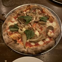 Pizza Margherita with sausage #2. Capizzi's Sausage, Sweet Roasted Peppers and Onions Combination Pizza Pizza Margherita with sausage #2. Capizzi's Sausage, Sweet Roasted Peppers and Onions Combination Pizza