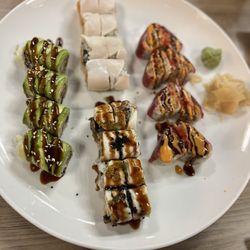 Ginza Japanese Restaurant - White Swan, Caterpillar, White Torch Roll, Eternal Love.