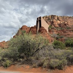 Chapel Of The Holy Cross - View of it from down the street. The gate is closed at night. Opens around 9am when mass is held.