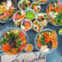 Pokeworks - Create your own poke bowl, burrito, or salad at Pokeworks with a wide variety of proteins, sauces, and toppings to choose from.