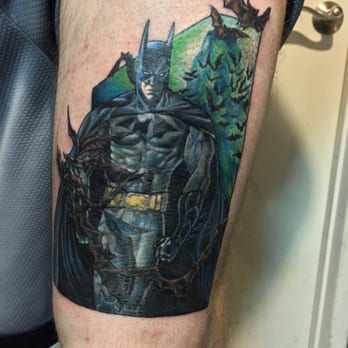 DermalGrafix Tattoo - Start of the batman leg sleeve - Tattoo Near Me - Escondido, California DermalGrafix Tattoo - Start of the batman leg sleeve - Tattoo Near Me - Escondido, California