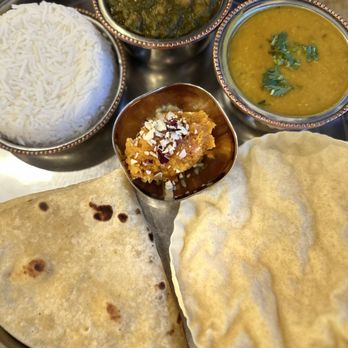 Masala Kraft Cafe - Chana Saag Thali - Indian Near Me - Hartsdale, New York