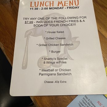 Sharky's Wings & Raw Bar - Lunch menu - Chicken Wings Near Me - Clifton, New Jersey Sharky's Wings & Raw Bar - Lunch menu - Chicken Wings Near Me - Clifton, New Jersey