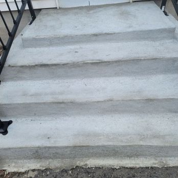 JL Chimney & Masonry - Another view of the discolored stairs after mortar put on and it had dried. - Chimney Sweeps Near Me - New Britain, Connecticut