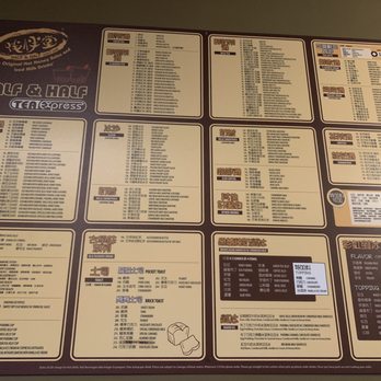 Half & Half Tea Express - Menu December 2020 - Juice Bars & Smoothies Near Me - Monterey Park, California