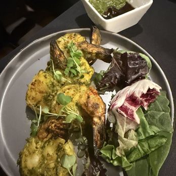 Neer - Modern Indian Dining - Mango Tulsi Prawns - Indian Near Me - Madison, New Jersey Neer - Modern Indian Dining - Mango Tulsi Prawns - Indian Near Me - Madison, New Jersey