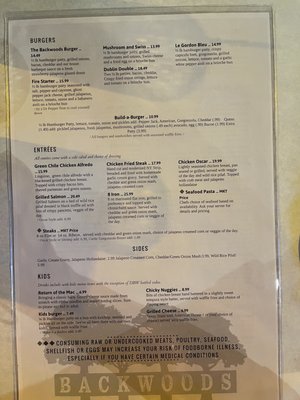 Menu photo 7 Backwoods Dublin, TX