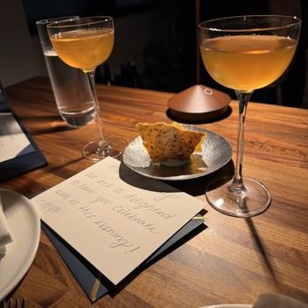 Marbled & Fin - Complimentary cocktails and first bite. Off to an amazing start. - Seafood Near Me - Charleston, South Carolina