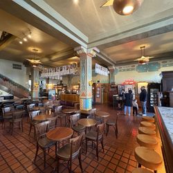 Cup Cafe - The lobby of the Congress Hotel. Note the hanging calendars.