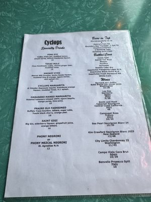 Menu photo 2 Cyclops Cafe and Lounge Seattle, WA